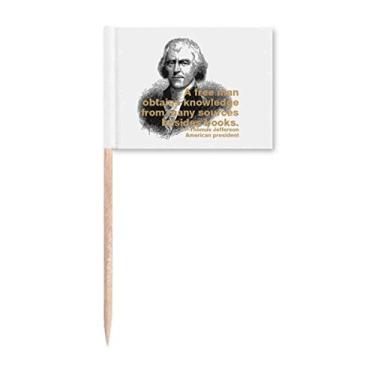 Imagem de Marcador de palito de dente Lema Americano President Jefferson Decoração de festa