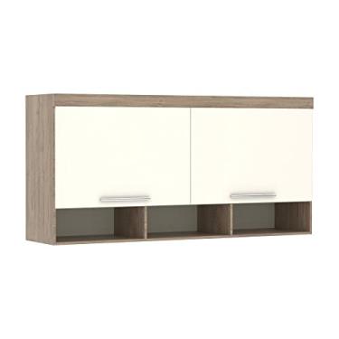 Imagem de Guarda Roupa Maleiro Aéreo Casal Queen 1,58 m Ponte - Módulo Dormitório Master - Guarda Roupas Modulado Luciane Cor:Arei