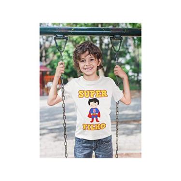 Imagem de Camiseta Super Filho Super Herois Branca Tamanho 06
