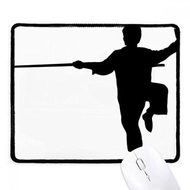 Imagem de Mouse pad chinês Shaolin Stick arte marcial borda costurada tapete de jogos de borracha