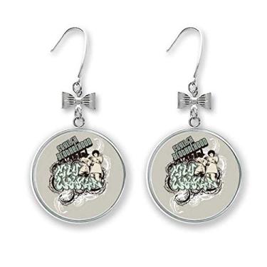 Imagem de Graffiti Street Culture Boy Brincos de laço estilo irmandade com gancho perfurado