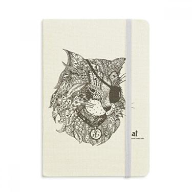 Imagem de Caderno de pintura humana de gato com um olho, capa dura em tecido oficial diário clássico