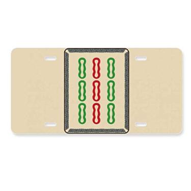 Imagem de DIYthinker Mahjong Barra de bambu 9 azulejos padrão placa de carro decoração de aço inoxidável acessório