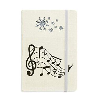 Imagem de Caderno de notas musicais em formato redondo com flocos de neve para inverno