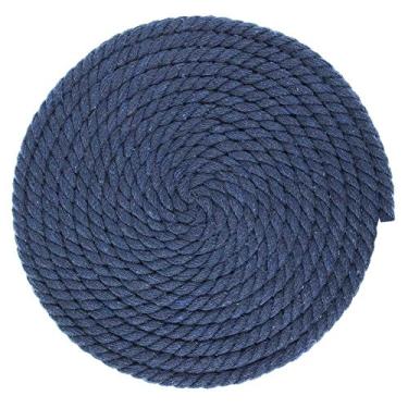Imagem de Corda de artesanato de macramê de algodão torcido de 1/4 polegada de espessura – Grande variedade de opções de cor e padrão – Comprimentos de 10, 25, 50 e 100 pés, 25 Feet, Navy