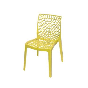 Imagem de Cadeira Empilhavel Gruvyer Coral Polipropileno Amarela - Or Design