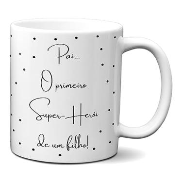Imagem de Caneca Pai Primeiro Super-Herói Do Filho Xícara Minimalista (Branca)