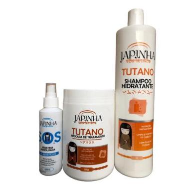 Imagem de Shampoo Hidratante Japinha Tutano 1 Litro + Mascara 1 Kg + Keratina 12