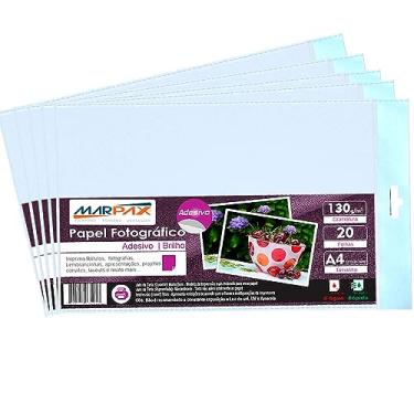 Imagem de Papel Fotográfico Adesivo 130g A4 210x297mm Marpax 400 Fls