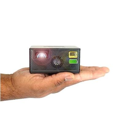 Imagem de Mini projetor AAXA P400 nativo 1080p com bateria de 2 horas, reprodutor de mídia onboard, 30.000 horas de LED, entradas HDMI/USB/microSD, projetor portátil LCoS LED para filmes de