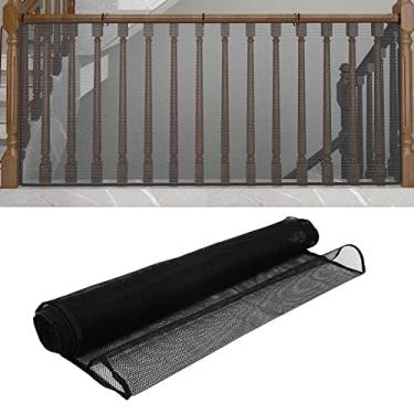 Imagem de Protetor De Corrimão De Escada De 9,8 Pés, Rede De Segurança De Corrimão Para Proteção De Bebês, Cobertura De Portão De Segurança Infantil, Rede De Malha De Varanda, Preto ébano, Rede De Segurança Inf