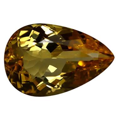 Imagem de Pedra preciosa solta de topázio imperial de 3,22 ct com certificação AIG (12 x 8 mm) não aquecida/não tratada laranja amarela, Large, pedra preciosa, Topázio imperial