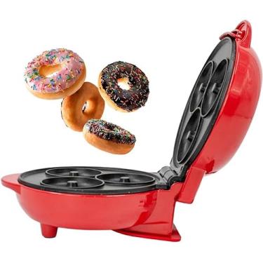 Imagem de Máquina De Donuts e Mini Rosquinhas Dupla Face Compacta 110v Antiaderente 3 Moldes/Cavidades 12CM X 16CM X 7CM Para Lanches Café de Manhã Festas Diversão Garantida