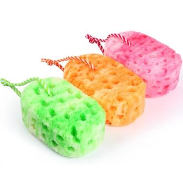 Imagem de 3 Pcs Bath Shower Sponge for Woman Man Kids Relaxing Massage Body exfoliating Loofah Sponge Deep Cleansing