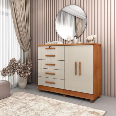 Imagem de Cômoda Istambul C/ Sapateira Com 06 Pés 05 Gavetas 02 portas Tcil Móveis