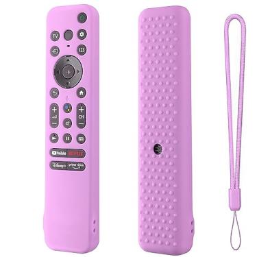 Imagem de Capa de silicone para Sony RMF-TX800U RMF-TX900U Voice Remote Contorl 2022, capa de silicone antiderrapante à prova de choque com cordão para controle remoto de TV Sony 4K Ultra HD TV X80K X90K X90K