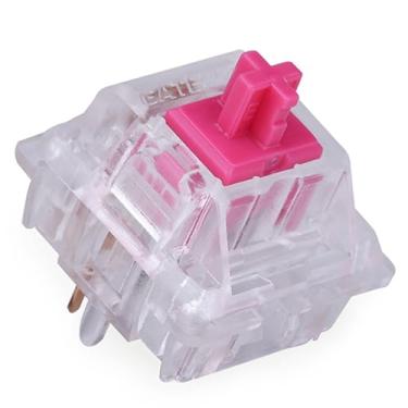 Imagem de kutethy Interruptores Gateron Aliaz rosa silicone linear 5 pinos RGB para teclado mecânico (72 peças)