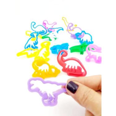 Imagem de Kit 100 Cortadores de Massinha Infantil Dinossauros ou Pets  | Brinquedo Educativo | Lembrancinha Festa | Molde Criativo e Seguro | Forminha de Modelar | Produto Nacional Inmetro  (Animais Pré Historia: Dinossauros)