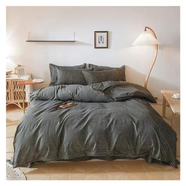 Imagem de Jogo de lençol completo de verão e com travesseiro, conjunto de capa de edredom de cama queen size, lençóis de cama (C solteiro 4 peças)