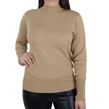 Imagem de Blusa Feminina Seiki Tricot Gola Alta Bege - 830407