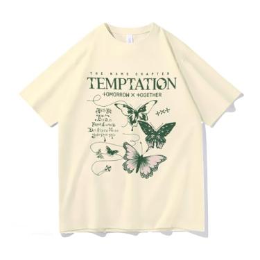 Imagem de Camiseta Txt Solo Temptation k-pop Merch Support Camisetas soltas unissex, Bege, G