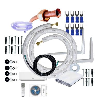 Imagem de Kit Completo Para Instalação De Ar Condicionado EOS Master Comfort 12000 Btus 1/4 x 1/2 2 Metros  Com Suporte 450mm
