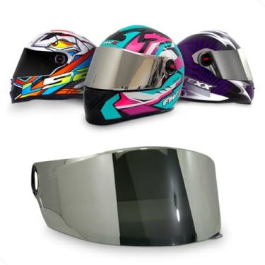 Imagem de Viseira para Capacete 2,00m Unissex Motociclista - Compatível: LS2 FF358 FF396, Helt Strada, Texx Action, GT'S FW3 - Cor: Cromada - Moto Visão