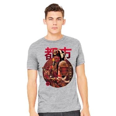 Imagem de TeeFury - Samurai Urbano Dourado - Samurai Masculino, Camiseta, Preto, M