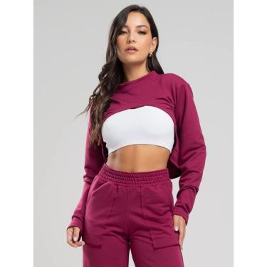 Imagem de Casaco Super Cropped Manga Longa Feminina Moda Casual-Feminino