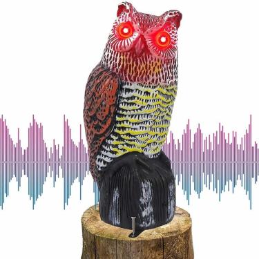 Imagem de Coruja espantalho repelente sonoro pombo pássaros pragas top