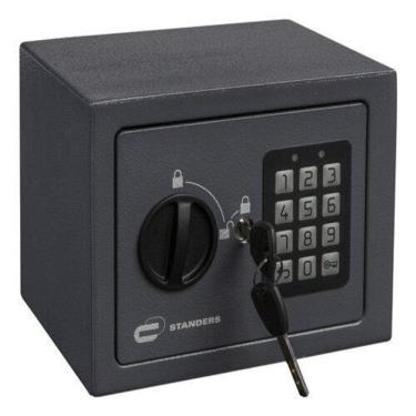 Imagem de Cofre Digital Aço Senha E Chave 15X20X15Cm - 4,2 Litros