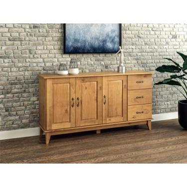 Imagem de Buffet Aparador Madeira Maciça 3 Portas 3 Gavetas Bella Carvalho