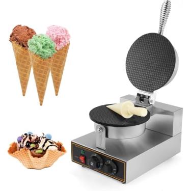 Imagem de Máquina comercial de cone de sorvete, máquina elétrica de cone de waffle de 1200 W, faixa de temperatura de 50 ℃ a 300 ℃, para rolinhos de ovo ou omeletes, salas de bolo, restaurantes de equ