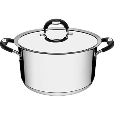 Imagem de Caçarola Tramontina Duo Silicone Funda em Aço Inox Fundo Triplo com Tampa e Alças em Silicone 20 cm 3,6 L