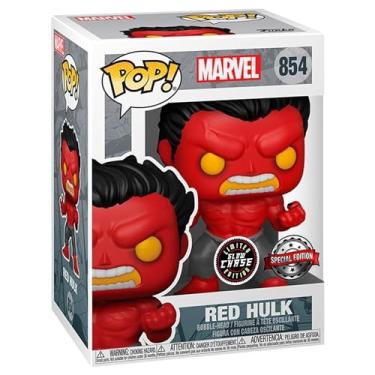 Imagem de Funko POP! Marvel: Boneco de vinil do Hulk Vermelho – Edição Especial Exclusiva #854 Mulitcolor (Chase - Glow)