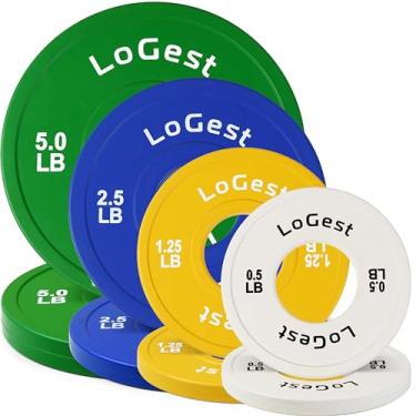 Imagem de LoGest Olympic Change Weight Plates Set - For Weightlifting, Powerlifting or Gymnastics - 8-Piece Set Fractional Weight Plates - 0.5LB 1.25LB 2.5LB 5LB Pair Cross Training Bumper (18.5, Pounds)