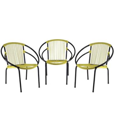 Imagem de Conjunto Cadeiras Eclipse Artesanal Amarela
