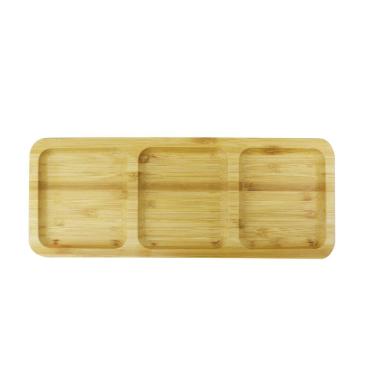 Imagem de Petisqueira Em Bambu Retangular Com 3 Divisórias 25x10cm