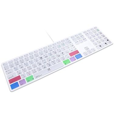 Imagem de HRH Teclado para iMac G6 MB110LL/B MB110LL/A A1243 com teclado numérico impressão: Logic Pro X Atalhos funcionais design teclas de atalho capa de silicone para teclado [Layout EU/EU]