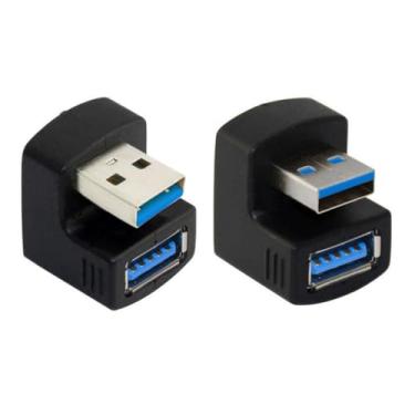 Imagem de Adaptador USB 3.0 CY tipo A para tipo A, para cima e para baixo, adaptador A macho para fêmea, 180 graus, 5 Gbps