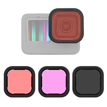 Imagem de SOONSUN Pacote com 3 filtros de lente para GoPro Hero 12, 11, 10, 9, preto, (ND16, vermelho-claro, magenta), densidade neutra, filtro de mergulho, protetor de lente para Go Pro Hero 9/10/11/12
