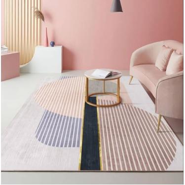 Imagem de Tapetes para sala de estar, tapete rosa para cabeceira de quarto, tapete leve de luxo para área grande, sofá, cadeira, carpete lateral, flanela 9.200 x 300 cm 78,7 x 118 pol.