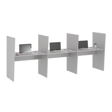 Imagem de Mesa De Atendimento 3 Lugar Iron Cinza
