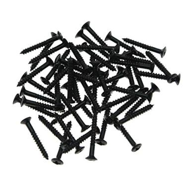 Imagem de KAISH Pacote com 50 parafusos de montagem de anel de captador Humbucker de guitarra para Les Paul SG preto