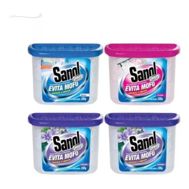 Imagem de Evita Tira Mofo Secar Leve 4 Pague 3 Sanol 4x100g Desumidificador Armá