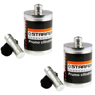 Imagem de Kit 2 Prumo Cilindrico Nivel Pedreiro Construção Profissional 1000g - 