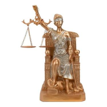 Imagem de Estatua Estatueta Enfeite Direito Dama Da Justiça Rosê 29cm - Minas de