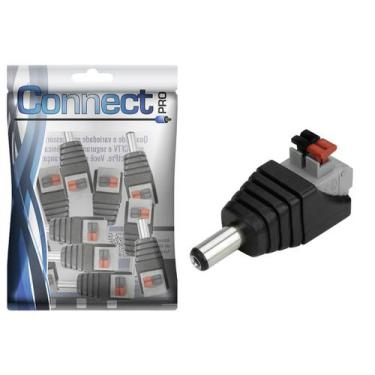Imagem de 10X Conector P4 Macho Com Borne 2.1 5.5mm Engate Rápido - CONNECT PRO,