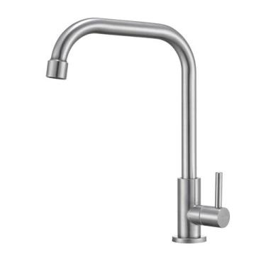 Imagem de Torneira Cozinha Inox Giratória Mesa Longa NOX17 Doan