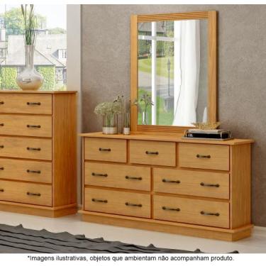 Imagem de Penteadeira em Madeira Maciça com Espelho 7 Gavetas Júlia Mel - Straub